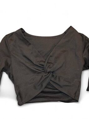 Women's Black Twist-Knot Crop Top